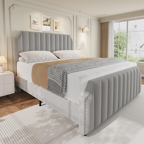 Queen size velvet bed frame - velvet,